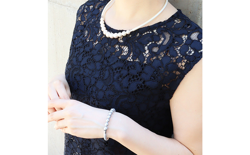 島珠 バングル 7mm グレー パール ブレスレット アクセサリー ジュエリー 装飾品 兵庫県 洲本市 淡路島