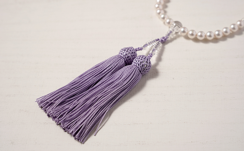 島珠 数珠 7mm ホワイト 房 シルク パール 略式数珠 略式 上品 贈答 兵庫県 洲本市 淡路島