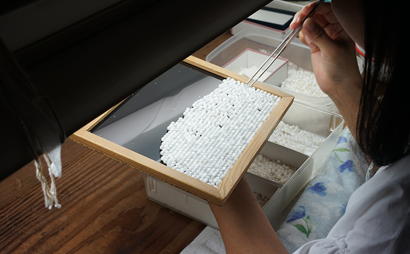 島珠 数珠 7mm ホワイト 房 シルク パール 略式数珠 略式 上品 贈答 兵庫県 洲本市 淡路島