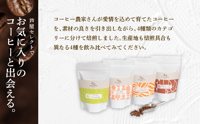 【RIO COFFEE】愛情を込めて育てられたシングルオリジンコーヒーアソート【豆】（100g×4個）/ スペシャルティコーヒー｜コーヒー 珈琲 飲料 飲み物 豆 焙煎 浅煎り 中煎り 中深煎り 深煎り ビター コク coffee アウトドア ギフト カフェ 贈り物 036-a003_A