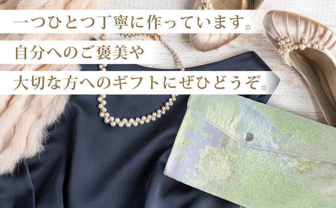 myフクサ(袱紗) スナップ付 水彩画風ジャガード 淡グリーン系｜ファッション 小物 普段使い 可愛い オシャレ 女子 冠婚葬祭 チケット 通帳 マスクケース ギフト お祝い 水彩画風ジャガード 淡グリーン系