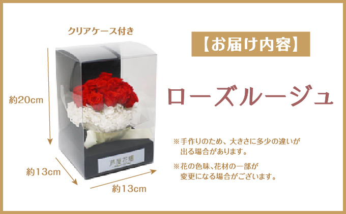 プリザーブドフラワー ギフト ローズルージュ 【花 フラワー 天然 国産 ギフト プレゼント 記念日 水かえ不要 枯れない プリザーブドフラワー】[073-a017]