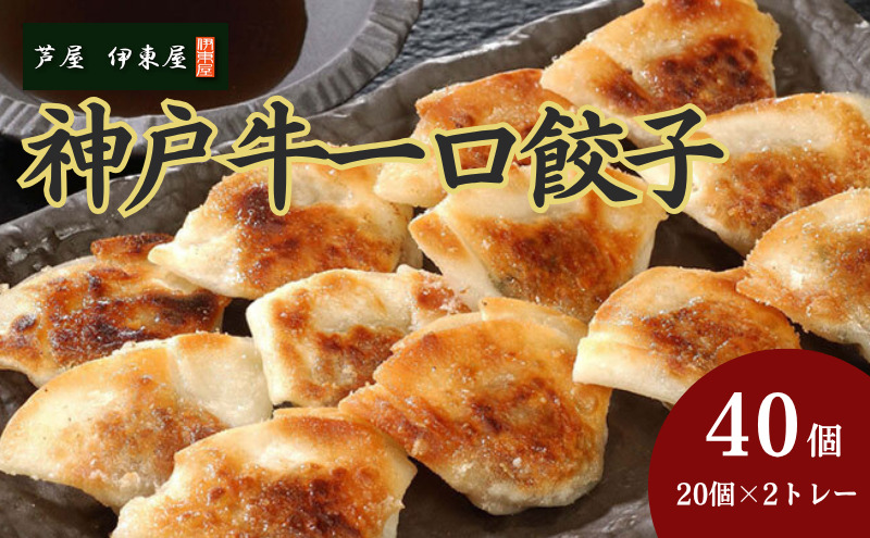 芦屋 伊東屋謹製  神戸牛 一口餃子 40個（ポン酢たれ 付き）【餃子 ぎょうざ ギョーザ 中華 点心 惣菜 簡単 おうち おかず おつまみ 神戸牛 国産牛 牛肉 もちもち皮 ジューシー 肉汁 冷凍 イトー屋 お取り寄せ ギフト お中元 お歳暮】