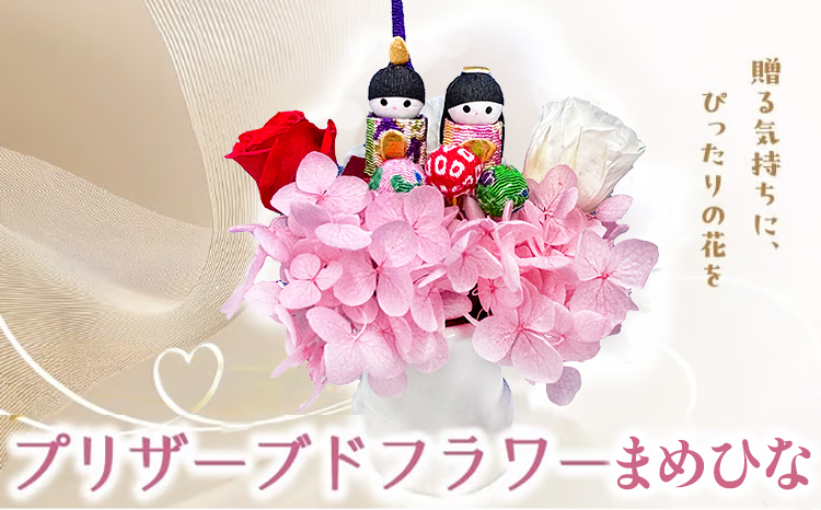 プリザーブドフラワー まめひな 【花 フラワー 天然 国産 ギフト プレゼント ひな祭り ひなまつりお雛様 おひなさま 節句 ひな飾り 記念日 水かえ不要 枯れない プリザーブドフラワー】073-a022