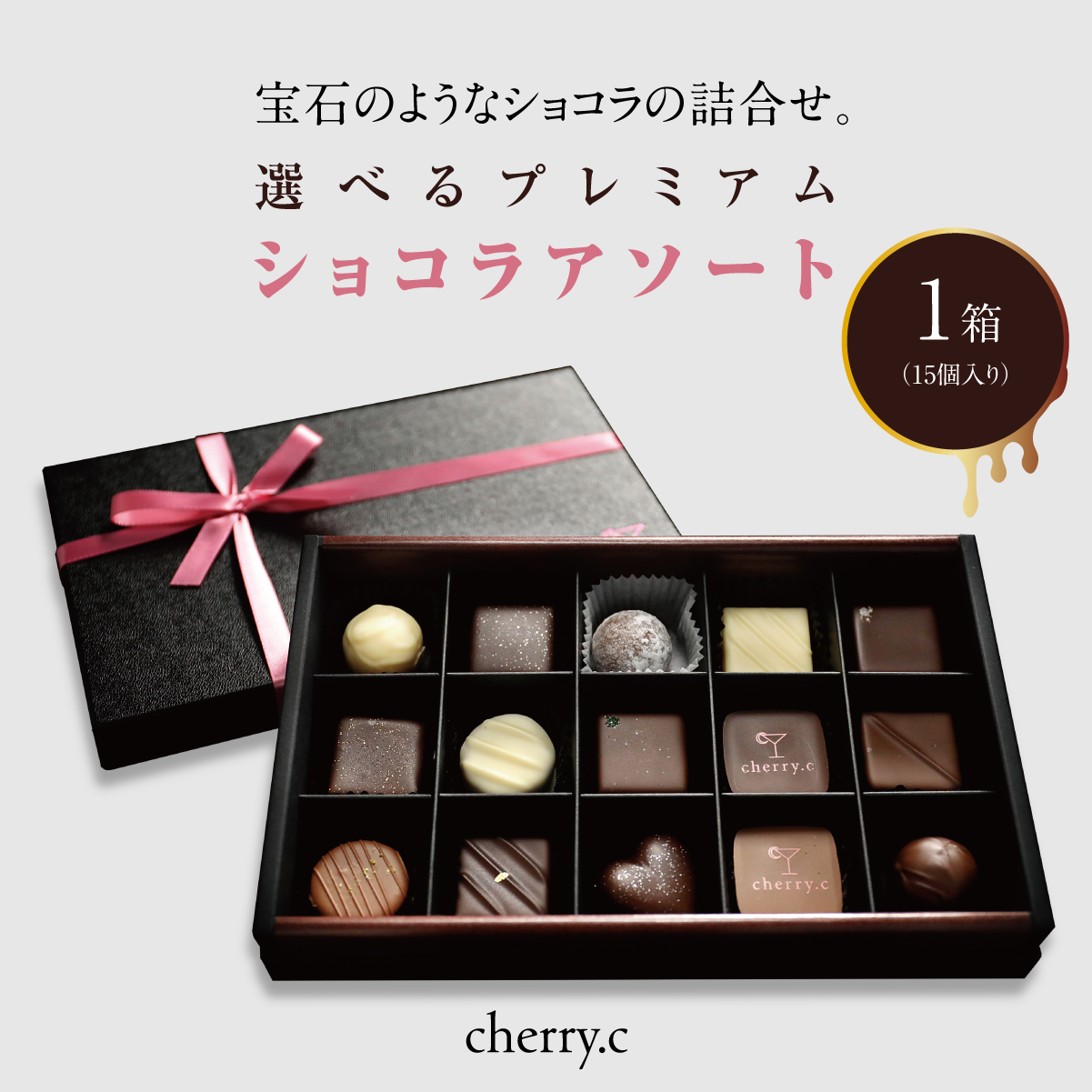 プレミアム ショコラ アソート15個【cherry.c】お菓子 洋菓子 贈り物 ギフト 手土産 詰め合わせ チョコレート チョコ ショコラ スイーツ ベルギー ビター バレンタイン ホワイトデー [024-a002_A]