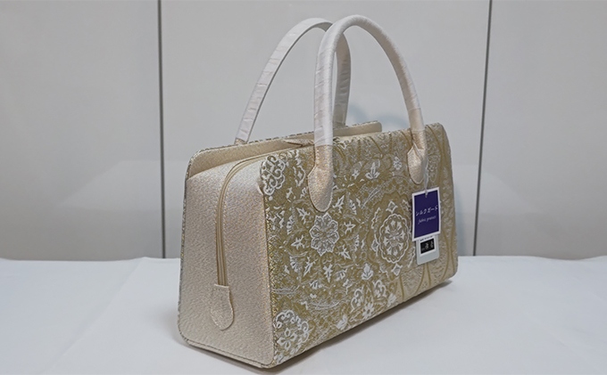 和装バッグ　利休バッグ　あおりバッグ　ゴールド　華紋柄　お着物に　お茶席などに 小物 シンプル お茶会 パーティ セレモニー 入学式 入園式 卒業式 卒園式 結婚式 篠原縫製