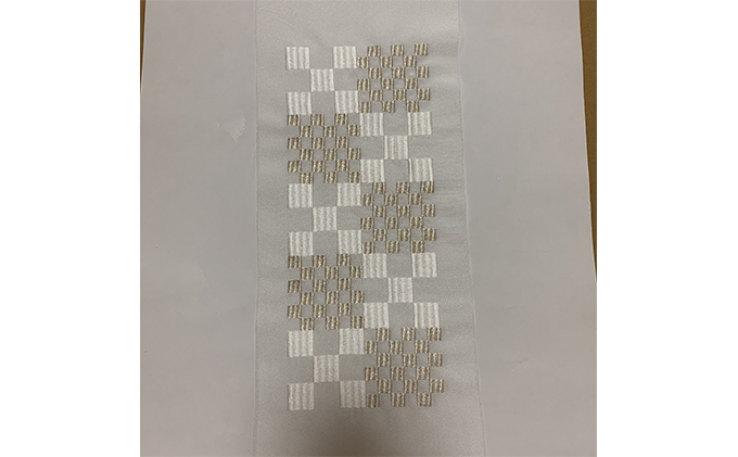 半衿　市松柄　シルバー　刺繍