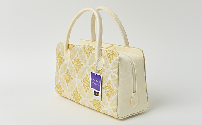 和装バッグ　利休バッグ　あおりバッグ　七宝繋ぎ　ゴールド　お着物に　お茶席に 小物 シンプル お茶会 パーティ セレモニー 入学式 入園式 卒業式 卒園式 結婚式 篠原縫製