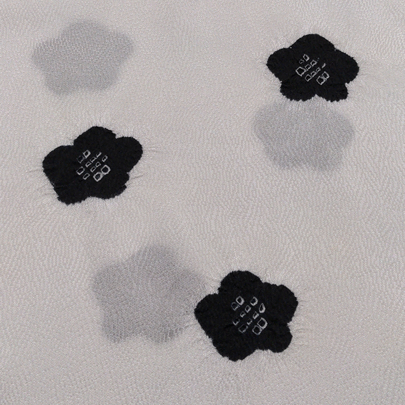 帯揚げ　輪出し　白地にブラック　和装 民芸品 工芸品 伝統技術 帯揚げ