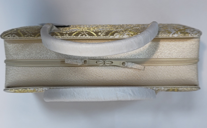 和装バッグ　利休バッグ　あおりバッグ　ゴールド　華紋柄　お着物に　お茶席などに 小物 シンプル お茶会 パーティ セレモニー 入学式 入園式 卒業式 卒園式 結婚式 篠原縫製