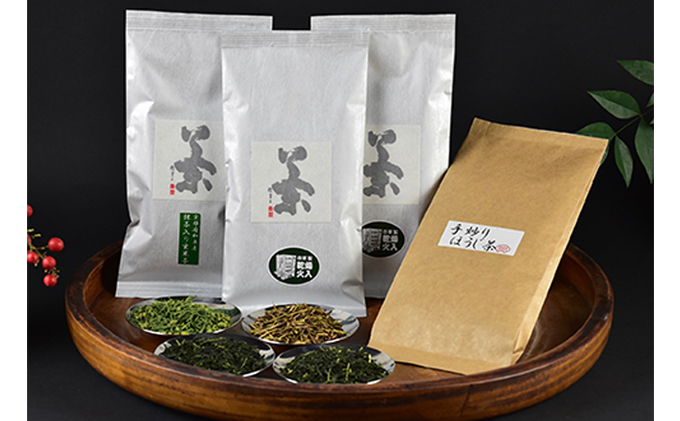 日本茶詰合せ（上宇治田原煎茶・童仙房煎茶・抹茶入り玄米茶・手炒り棒ほうじ茶） お茶 茶葉 緑茶 煎茶 玄米茶 ほうじ茶 国産 お取り寄せ 詰め合わせ 飲み比べ ギフト 贈り物 手土産 飲料 ドリンク 飲料類