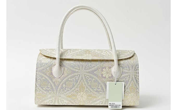 和装バッグ　七宝つなぎ　かぶせ　ボタン付き　お着物に　振袖に　お茶席に 正絹