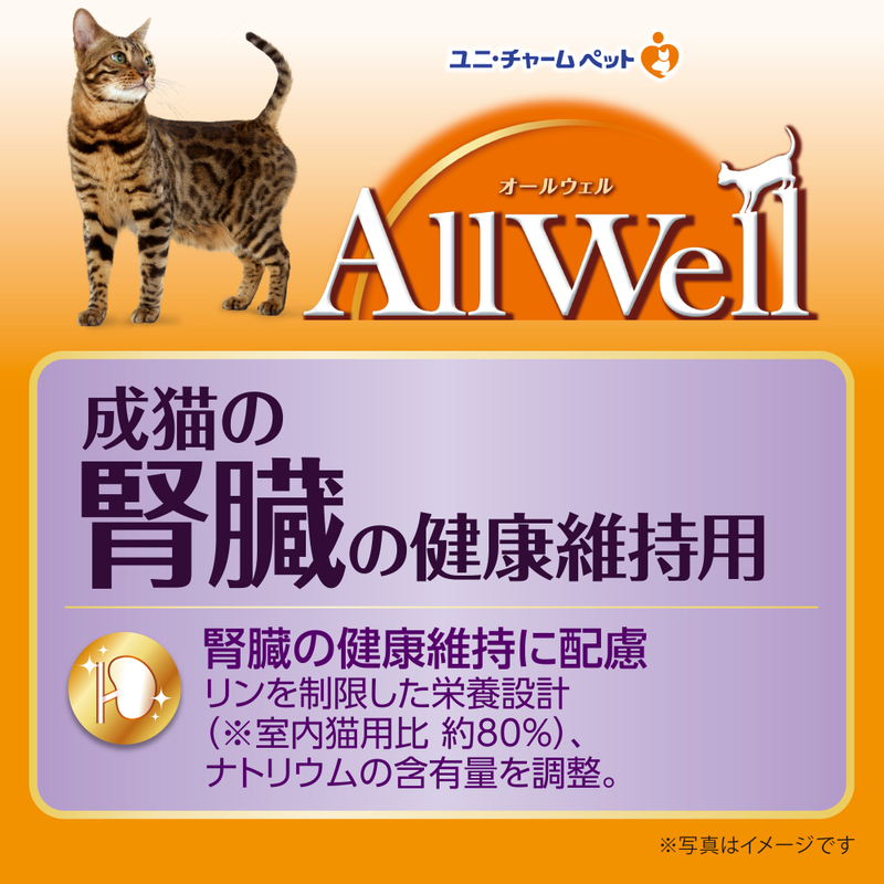 AllWell 成猫の腎臓の健康維持用 フィッシュ味 挽き小魚とささみフリーズドライパウダー入り 1.5kg×5袋 ペットフード キャットフード 猫のごはん 猫用フード 猫 ペット ドライ ユニ・チャーム ペット