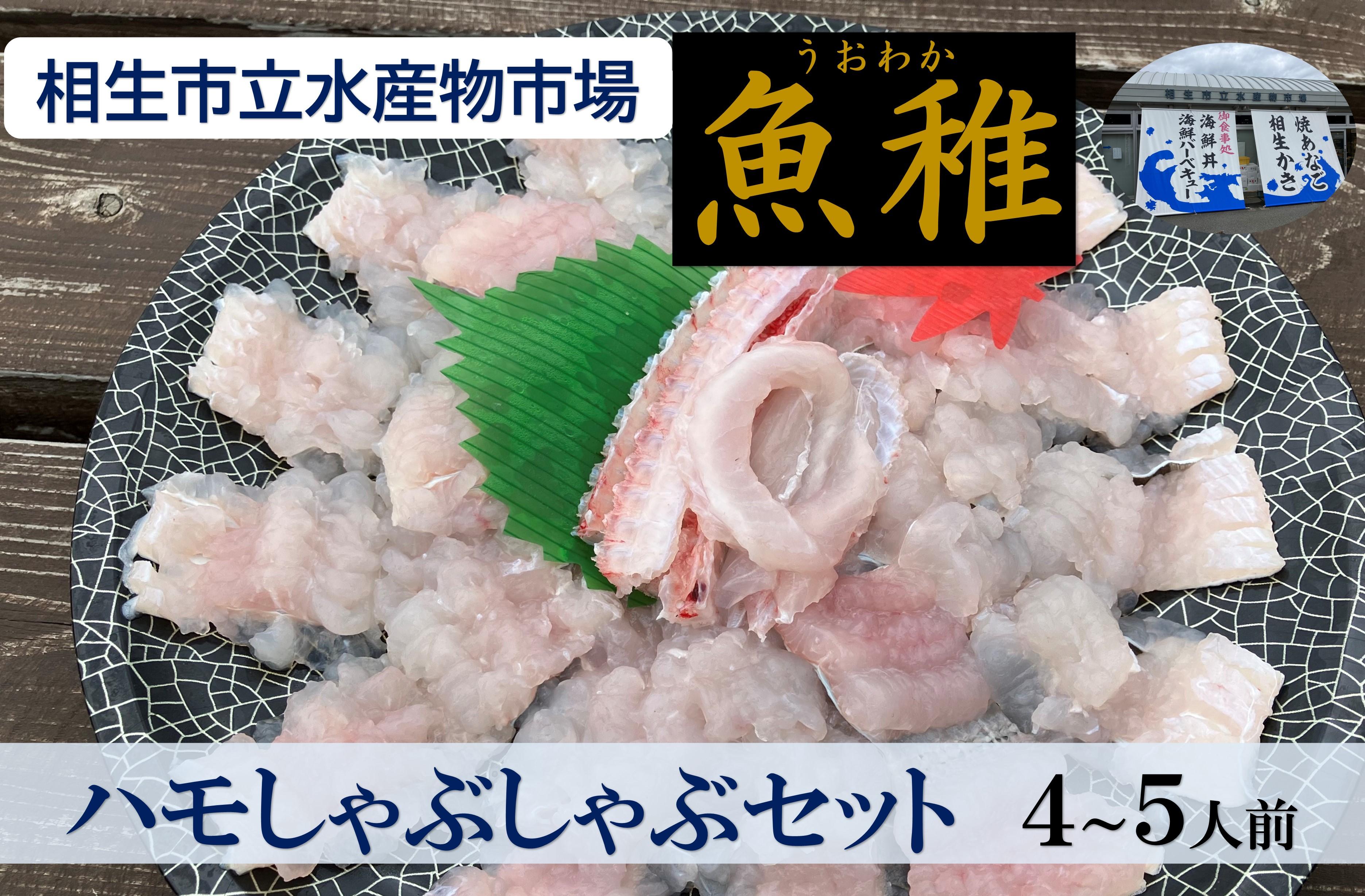 【兵庫県相生市】 相生市立水産物市場「魚稚」の ハモしゃぶしゃぶセット４～５人前