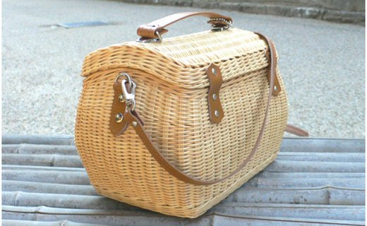 豆バスケット（大）牛革・ショルダー付き