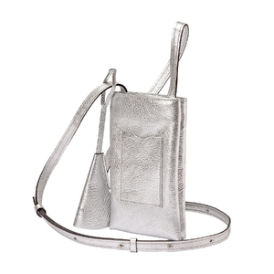 豊岡鞄 Shokolatt ショルダーポーチ 2層式 小 シルバー