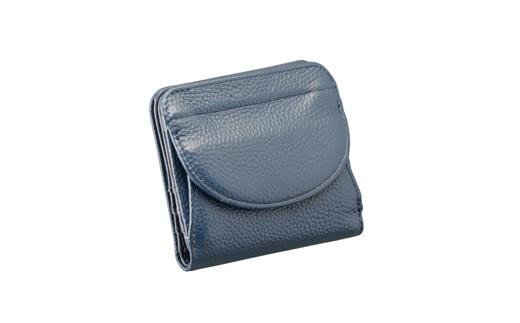 豊岡工房　牛革コンパクト財布（3903）ネイビー