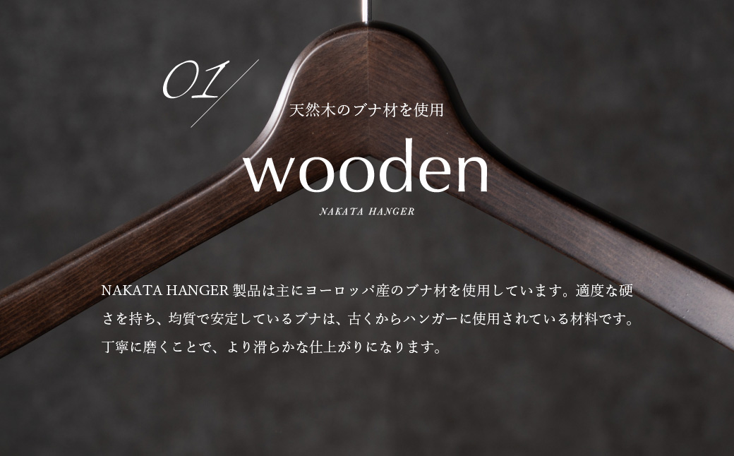 【ナカタハンガー】メンズシャツハンガー 10本 SET-02
