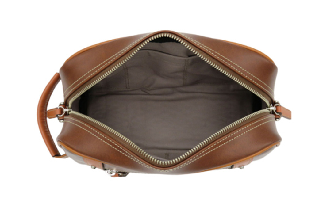 パトリックポーチショルダー (No.3895-22) レッドブラウン / 木和田 ポーチ ショルダーバッグ 2WAYバッグ 収納力 本革 ショルダーベルト付き 底鋲 重厚感 高級 かばん カバン バッグ 鞄 手作り メンズ レディース 日本製