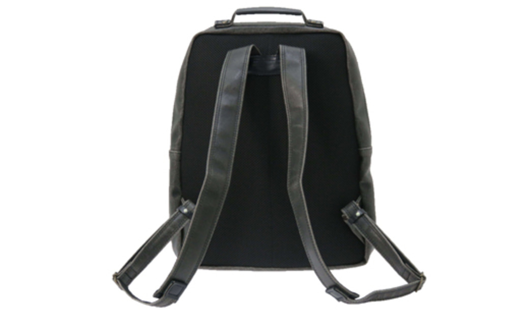 レトロリュック (No.4990-01) ブラック / 木和田 リュック リュックサック 2層式 仕分け収納 白化合皮 ポケット ペットボトルホルダー 高級 かばん カバン バッグ 鞄 手作り メンズ レディース 日本製