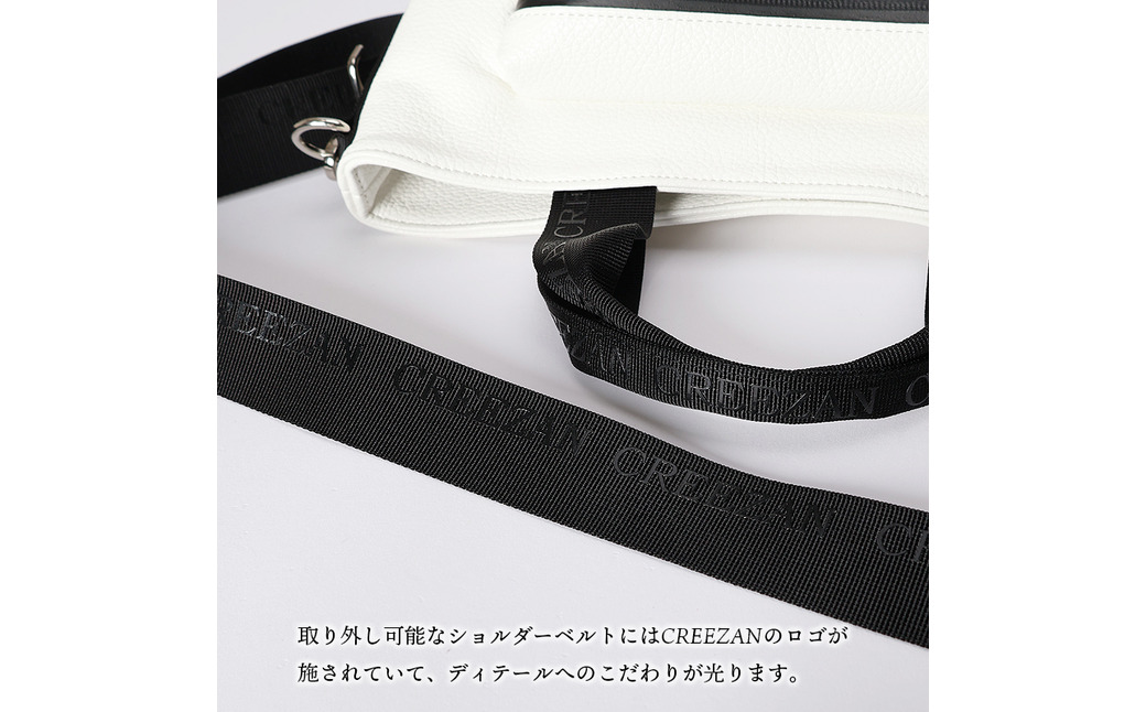 CREEZAN GOLF クリーザンゴルフ カートバッグトート ホワイト CCGI-014-01 / ゴルフ カートバッグ ゴルフバッグ トートバッグ 2way 軽量 収納力 水濡れに強い 高機能合成皮革 ショルダーストラップ付き シンプル デザイン
