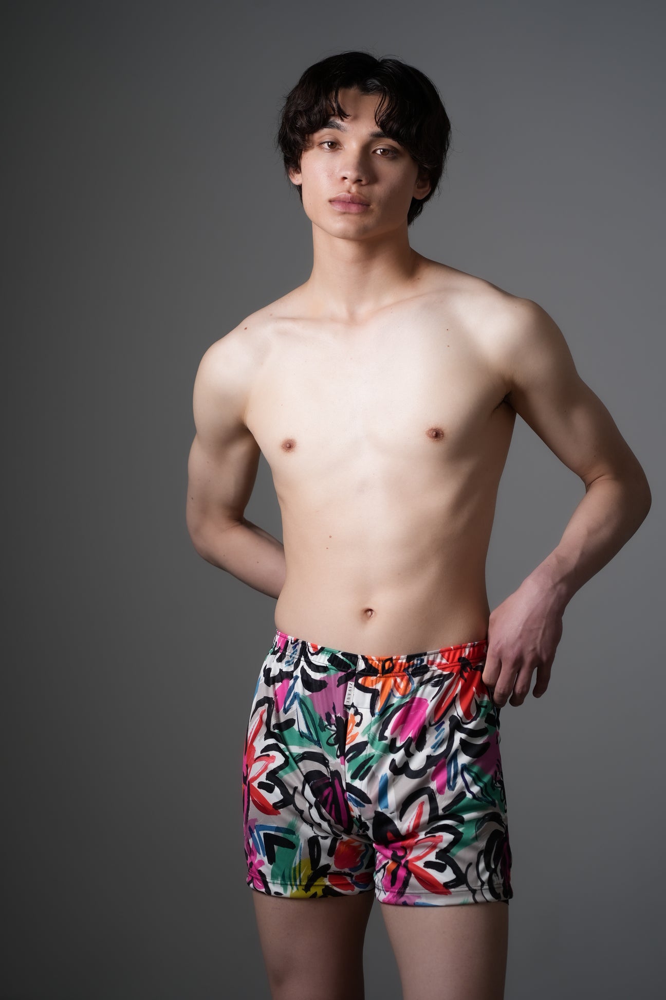 メンズ 下着 ショート トランクス XLサイズ 1枚 / 特別色 / 14 Flower blue / ZIVANE ジバン / 締め付け感の無い / 専用BOX付き アンダーウェア