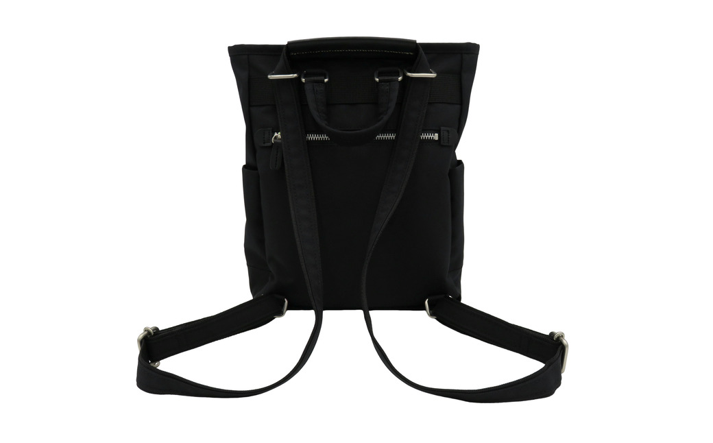 エコステップリュックショルダーバッグ(No.4009-01) ブラック / 2way リュック ショルダーバッグ 肩掛け メンズ レディース バッグ かばん カバン 鞄 日本製 木和田