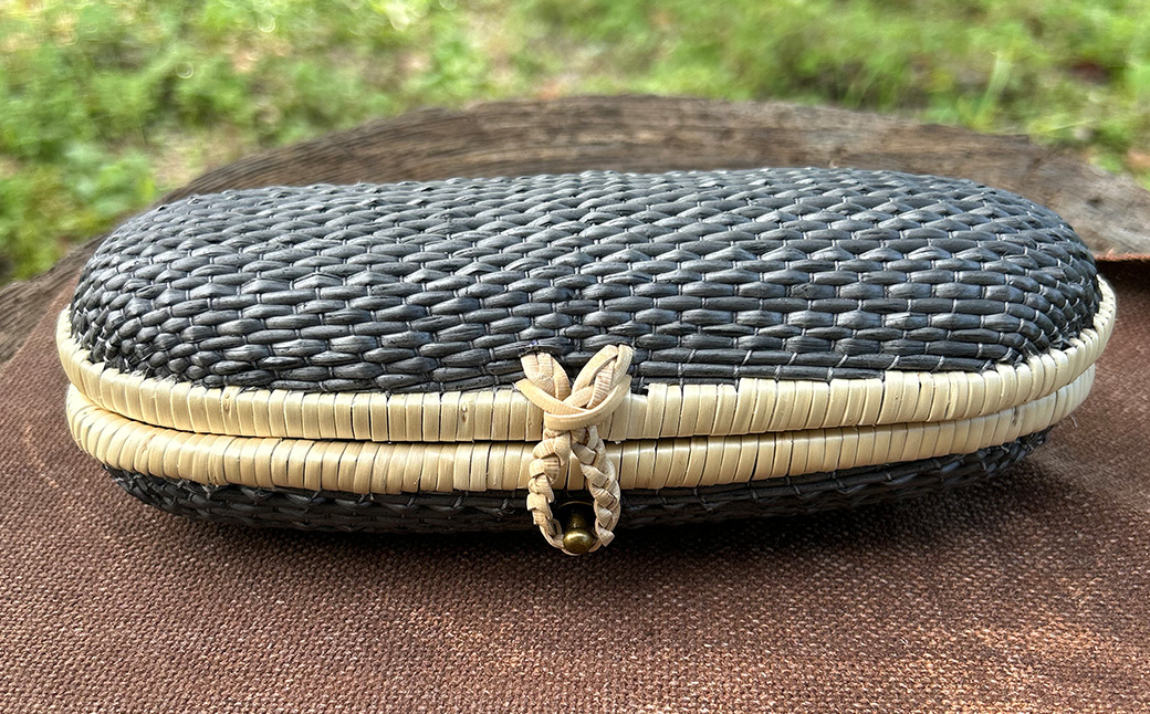 migiwa 月見草染めメガネケース / 伝統工芸品 行李編み メガネケース メガネ入れ 眼鏡 めがね 天然素材 高級 おしゃれ 和テイスト 大人 手作り ハンドメイド 日本製