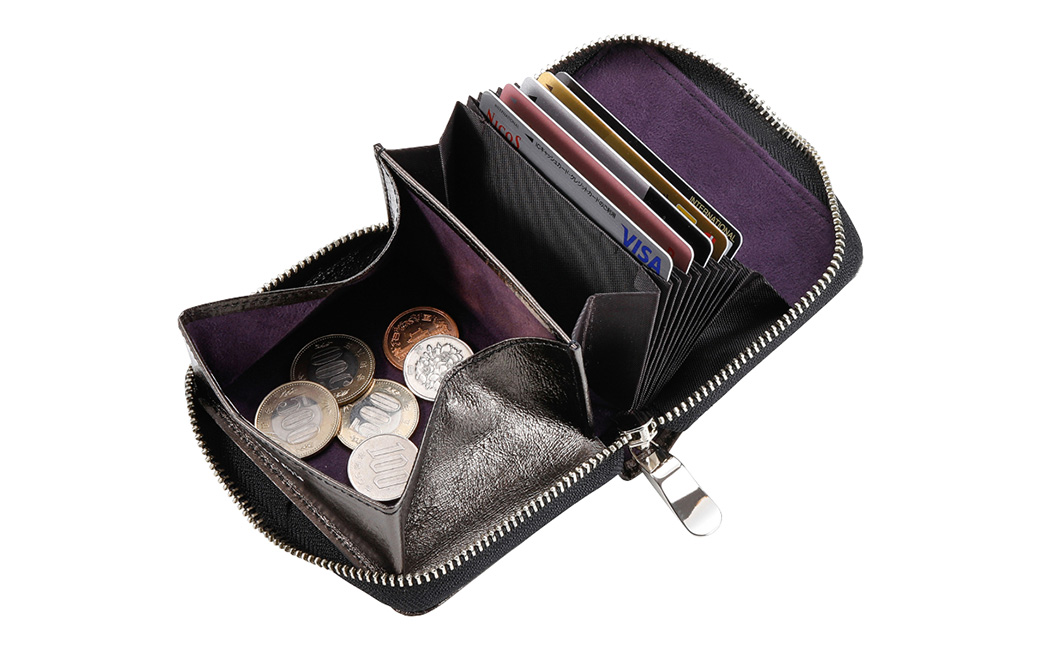 豊岡財布 anti-mode style Shimmer Chic Compact Wallet AW901 / ノクターンBK /  コンパクトウォレット 財布 二つ折り 牛革 シンプル サイフ さいふ アンチモード スタイル シマー シック 木和田正昭商店