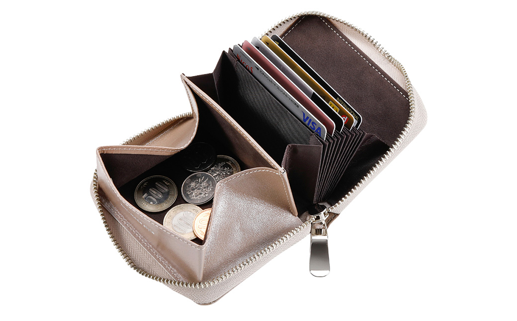 豊岡財布 anti-mode style Shimmer Chic Compact Wallet AW901 / セレニティGY /  コンパクトウォレット 財布 二つ折り 牛革 シンプル サイフ さいふ アンチモード スタイル シマー シック 木和田正昭商店