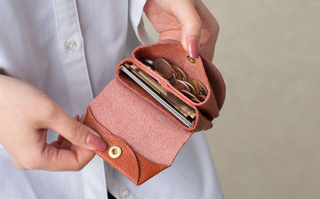 豊岡工房 牛革 縫わない財布（4231）キャメル / ミニ財布 コンパクトサイズ 丈夫 耐久性 柔らかい シュリンク牛革 メンズ レディース 財布 さいふ サイフ 国産 日本製 小田清株式会社