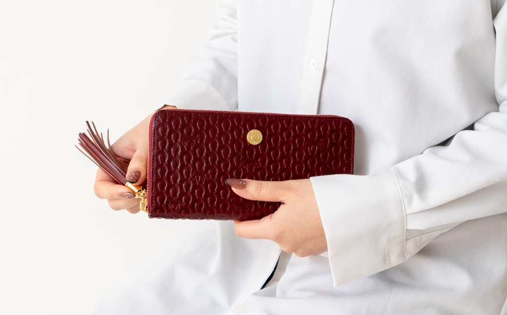豊岡工房 イタリア製牛革 馬九行久 コインが分けられる長財布（4269）ワイン / 長財布 イタリアンレザー ４つに仕切られた小銭入れ メンズ レディース 財布 さいふ サイフ 国産 日本製 小田清株式会社
