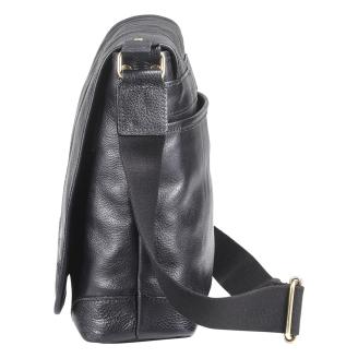 豊岡鞄　皮革横型フラップSD（ブラック）