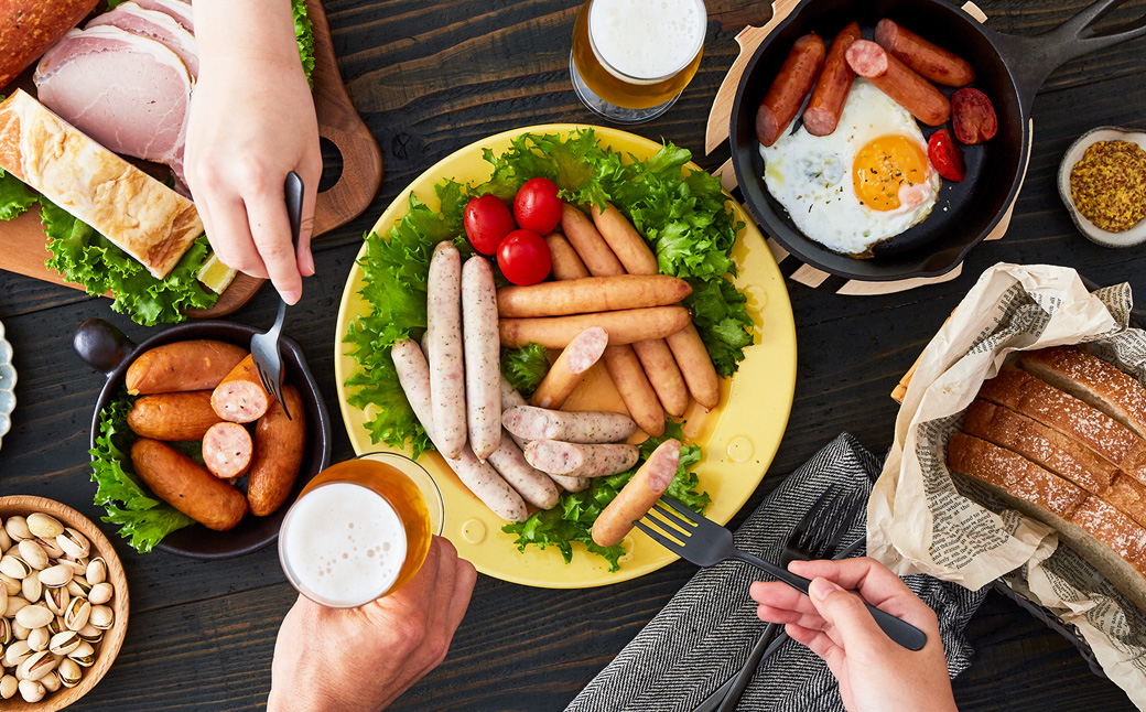 国際コンテストで金賞受賞！ハム ソーセージ 詰め合わせ 7種 796g Eセット（TS-104） / 燻製 しぐれ煮 岩津ねぎウィンナー 八鹿豚ソーセージ 岩津ねぎソーセージ やぶ医者にんにくソーセージ 但馬牛 おつまみ IFFA金賞【但馬の郷】