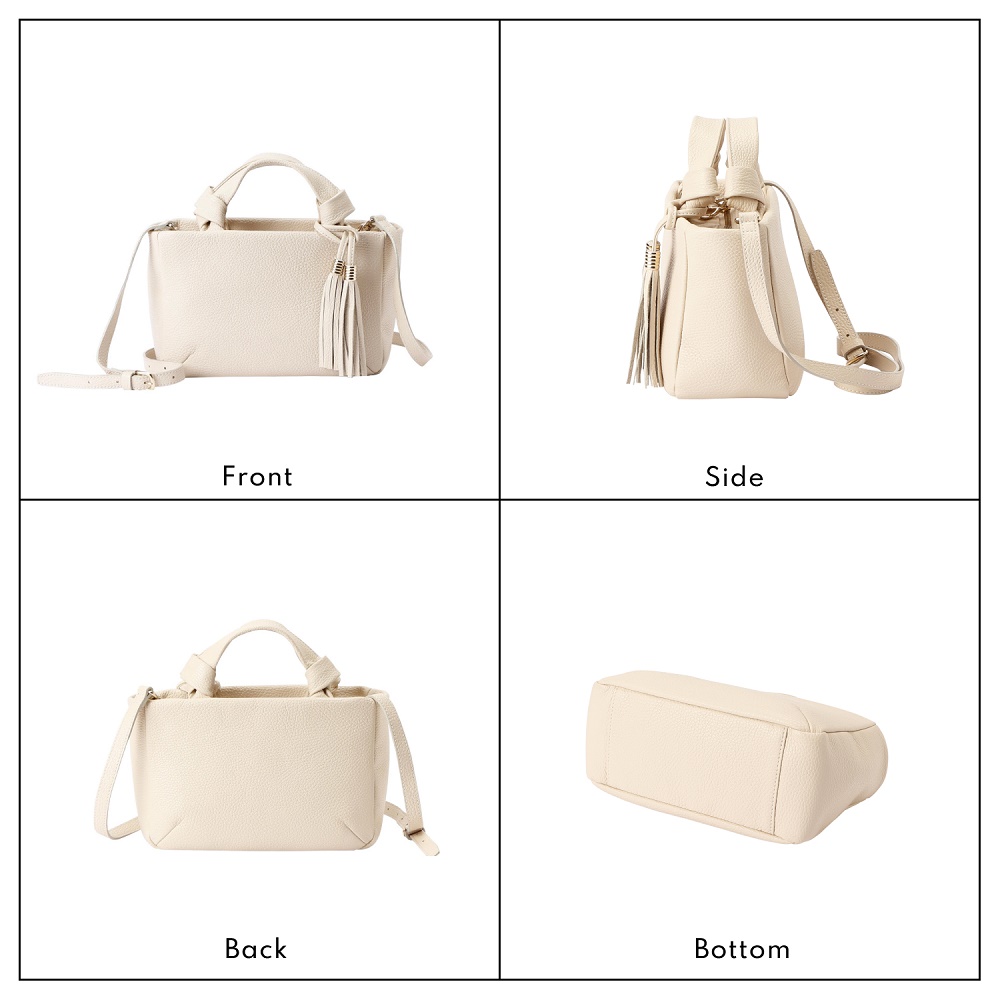 豊岡鞄 loop ミニボストン NU04-116　アイボリー