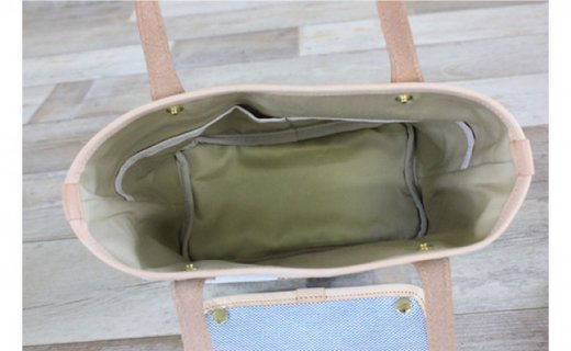 コットンミニトートバックブルー ブルー