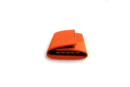 豊岡財布 三つ折りキーケース ドイツ製高級皮革使用 オレンジ