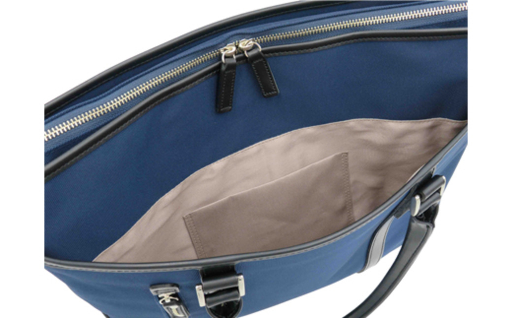 エビータビジネストート (No.5025-60) ネイビー / 木和田 トートバッグ ビジネス 軽量 撥水 ナイロン ショルダーベルト付き パソコン お弁当箱 肩掛け 手提げ 高級 かばん カバン バッグ 鞄 手作り メンズ レディース 日本製