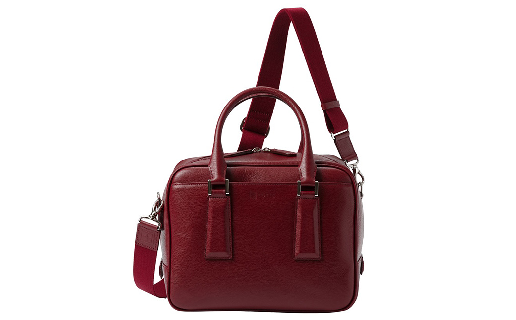 豊岡鞄 TOTTE クリークボストン ボルドー MBC024 / レディース バッグ 高級 牛革 傷がつきにくい 型押しレザー B5サイズ ショルダーベルト ポケット 底鋲 女性 かばん カバン 鞄 上品 ビジネス 普段使い