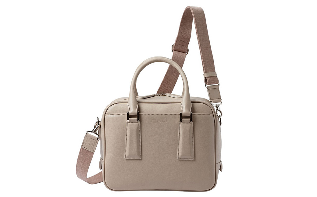 豊岡鞄 TOTTE クリークボストン ベージュ MBC024 / レディース バッグ 高級 牛革 傷がつきにくい 型押しレザー B5サイズ ショルダーベルト ポケット 底鋲 女性 かばん カバン 鞄 上品 ビジネス 普段使い