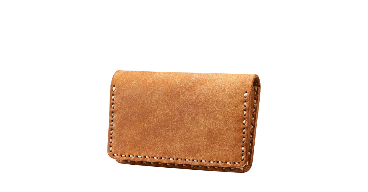 豊岡財布 haaki Leather カードケース HLC500 コニャック /  カード入れ 名刺入れ 革 革小物 牛皮革 メンズ レディース プエブロレザー 手縫いのステッチ ハンドメイド シンプル デザイン 無地 KOMOREBI 木和田正昭商店