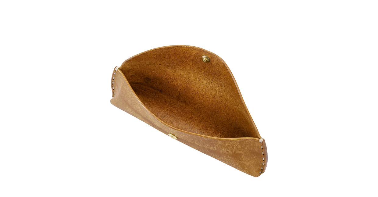 豊岡財布 haaki Leather ペンケース HLC502 コニャック / 筆記具入れ 革 革小物 プエブロレザー 手縫いのステッチ ハンドメイド シンプル デザイン 無地 KOMOREBI 木和田正昭商店