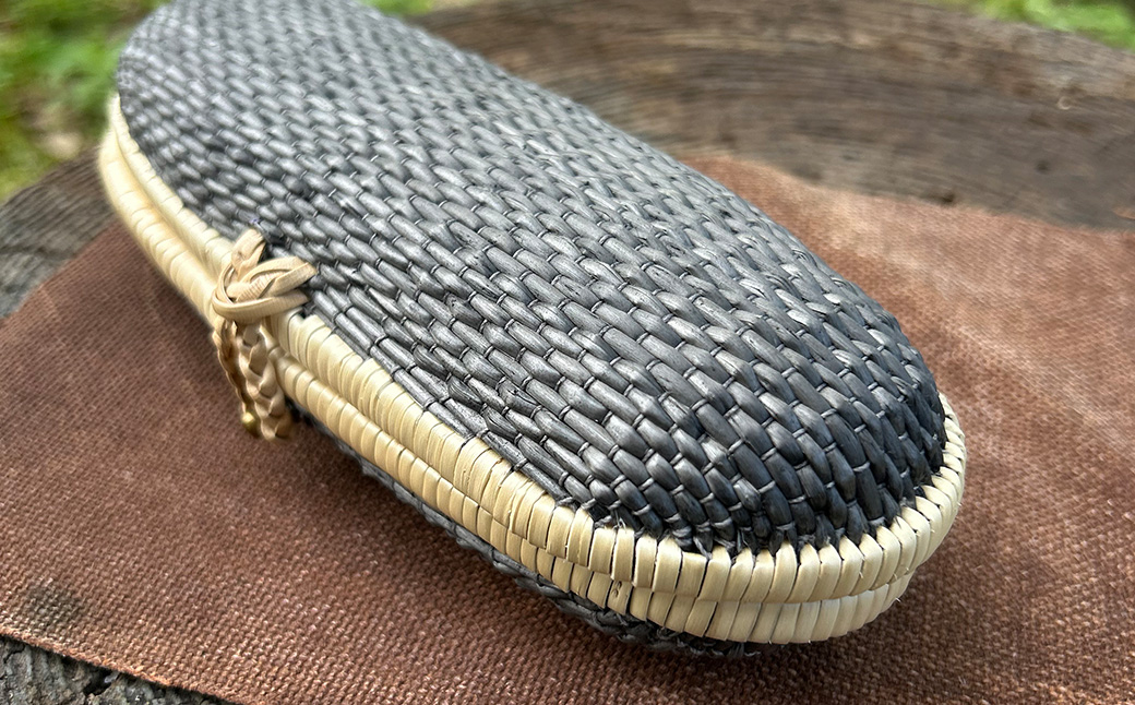 migiwa 月見草染めメガネケース / 伝統工芸品 行李編み メガネケース メガネ入れ 眼鏡 めがね 天然素材 高級 おしゃれ 和テイスト 大人 手作り ハンドメイド 日本製