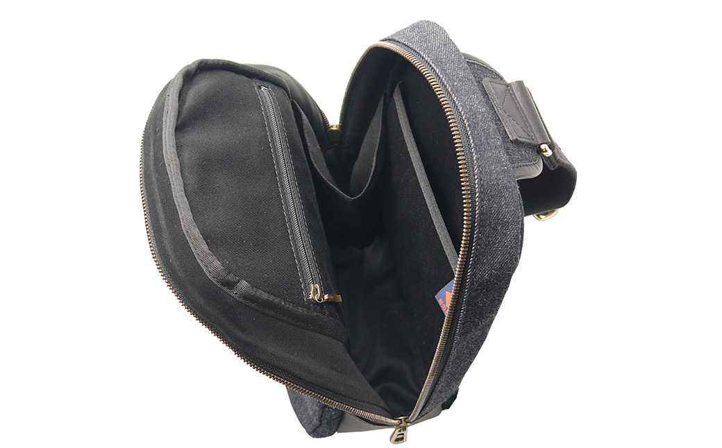 豊岡鞄 AD2503 井原デニム ボディバッグ ネイビー / デニム ワンショルダーバッグ ポケット シンプル デザイン メンズ レディース バッグ カバン かばん 鞄 ALBAPIE アルバピエ 足立