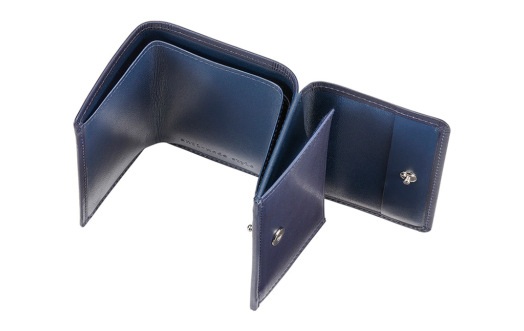 豊岡財布 anti-mode style Ai コンパクト ウォレット AW501 勝色 / 財布 三つ折り 藍色 牛革 本藍染 天然染料 ユニセックス メンズ レディース 上品 大人カジュアル コンパクトサイズ アンチモード スタイル 三つ折り財布 ブランド サイフ 木和田正昭商店