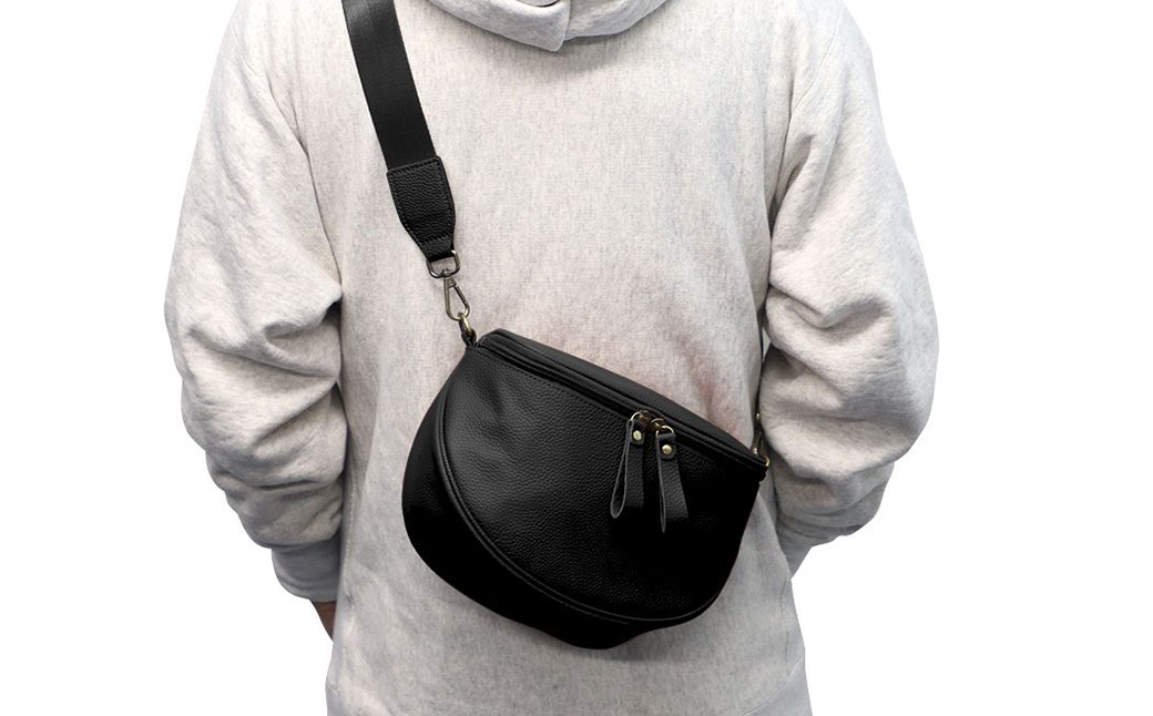 豊岡工房 牛革 軽量ボディバッグ（6020）ブラック / ボディバッグ 軽量 斜めがけ メンズ レディース かばん カバン バッグ 鞄 国産 日本製 小田清株式会社