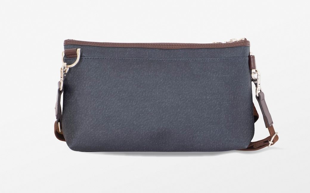 KEN COLLECTION デニムショルダーバッグ ( KC-2302 ) インディゴブルー / ショルダーバッグ デニム生地 防水効果 色落ち防止 PVCコーティング クラッチバッグ インナーバッグ シンプル 無地 メンズ レディース 青 三宅