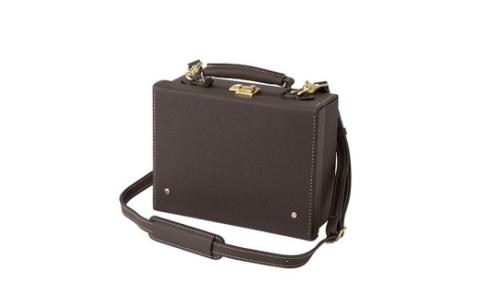 豊岡鞄　豆アタッシュケース　シュリンク（チョコ）