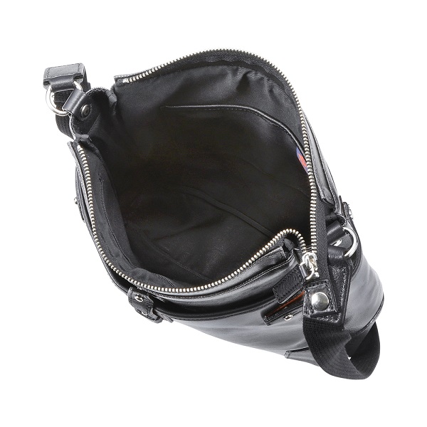 豊岡鞄　帆布PU×皮革ショルダー(24-128) ブラック