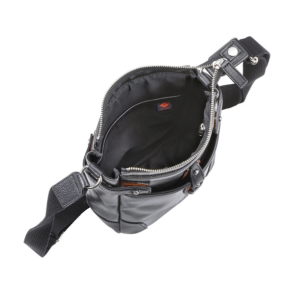 豊岡鞄　帆布PU×レザーショルダーＳ（24-170）ブラック